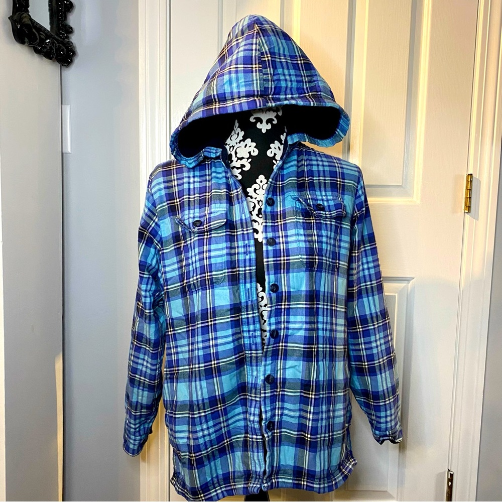 L.L.Bean fleece lined flannel hoodie